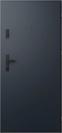 Drzwi wewnątrzklatkowe antywłamaniowe RC3 z Certyfikatem akustyczne wyciszające 47 dB 55 mm stalowe gładkie z klamką czarną antracyt db703 G00