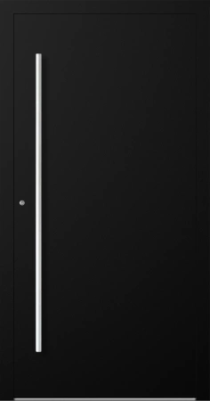 Drzwi zewnętrzne wejściowe domu aluminiowe na wymiar 90mm RC2 pochwyt/antaba Premium KOBBE energooszczędne RAL na zamówienie czarne M00