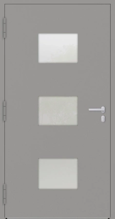 Drzwi zewnętrzne do domu aluminiowe 75 mm na wymiar klamka i antaba inox Superial SL75 energooszczędne z szybą szare M210