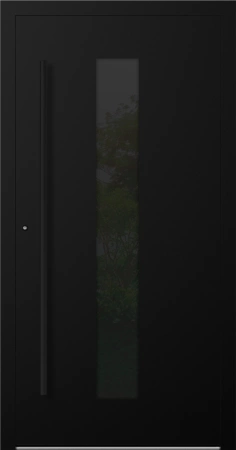 Drzwi zewnętrzne wejściowe domu aluminiowe na wymiar 90mm RC2 pochwyt/antaba Premium KOBBE energooszczędne RAL na zamówienie czarne M35