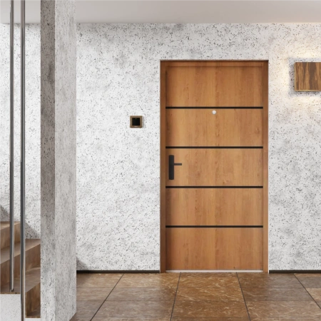 Drzwi wewnątrzklatkowe akustyczne 44 dB atestowane wyciszające stalowe z ościeżnicą antywłamaniowe RC3 68mm dymoszczelne winchester M02