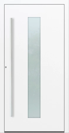 Drzwi zewnętrzne wejściowe domu aluminiowe na wymiar 90mm RC2 pochwyt/antaba Premium KOBBE energooszczędne RAL na zamówienie białe M15