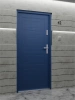 Drzwi wewnątrzklatkowe antywłamaniowe w klasie RC4 55 mm stalowe z klamką i zawiasami srebrnymi inox niebieskie T34