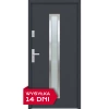 Drzwi zewnętrzne do domu stalowo aluminiowe 68 mm z szybą i klamką inox ATU68 antracyt db703 Program Czyste Powietrze M600