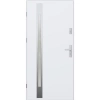 Drzwi zewnętrzne do domu stalowo aluminiowe 68 mm z szybą i klamką inox ATU68 białe Program Czyste Powietrze M504
