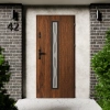 Witro Black CK drzwi zewnętrzne 72 mm z klamką czarną energooszczędne Ud-1.3 szyba mleczna z nadrukiem ceramicznym Program Czyste Powietrze
