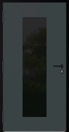 Drzwi zewnętrzne wejściowe domu aluminiowe na wymiar 90mm RC2 czarna ościeżnica Premium KOBBE Ud od 0.8 RAL na zamówienie antracyt ral 7016 M28