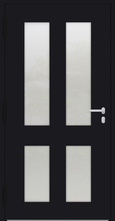 Drzwi zewnętrzne wejściowe domu aluminiowe na wymiar 90mm RC2 pochwyt/antaba Premium KOBBE energooszczędne RAL na zamówienie czarne M09