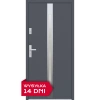 Drzwi zewnętrzne do domu stalowo aluminiowe 68 mm z szybą i klamką inox ATU68 wiele kolorów Program Czyste Powietrze M505