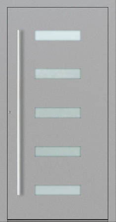 Drzwi zewnętrzne wejściowe domu aluminiowe na wymiar 90mm RC2 pochwyt/antaba Premium KOBBE energooszczędne RAL na zamówienie szare M11