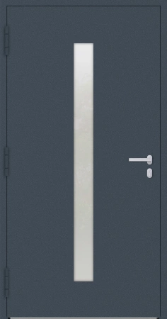 Drzwi zewnętrzne wejściowe domu aluminiowe na wymiar 90mm RC2 pochwyt/antaba Premium KOBBE energooszczędne RAL na zamówienie ciemny niebieski M01