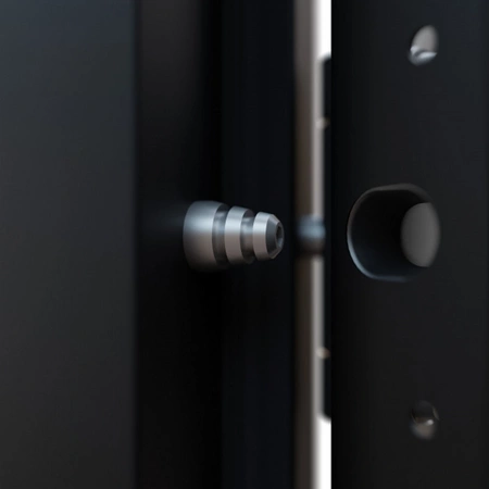 Drzwi wewnątrzklatkowe akustyczne 44 dB atestowane wyciszające stalowe z ościeżnicą antywłamaniowe RC3 68mm dymoszczelne orzech M02