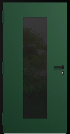 Drzwi zewnętrzne wejściowe domu aluminiowe na wymiar 90mm RC2 czarna ościeżnica Premium KOBBE Ud od 0.8 RAL na zamówienie zielone M28
