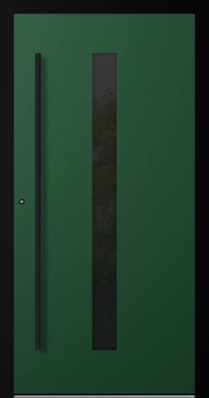 Drzwi zewnętrzne wejściowe domu aluminiowe na wymiar 90mm RC2 czarna ościeżnica Premium KOBBE Ud od 0.8 RAL na zamówienie zielone M21