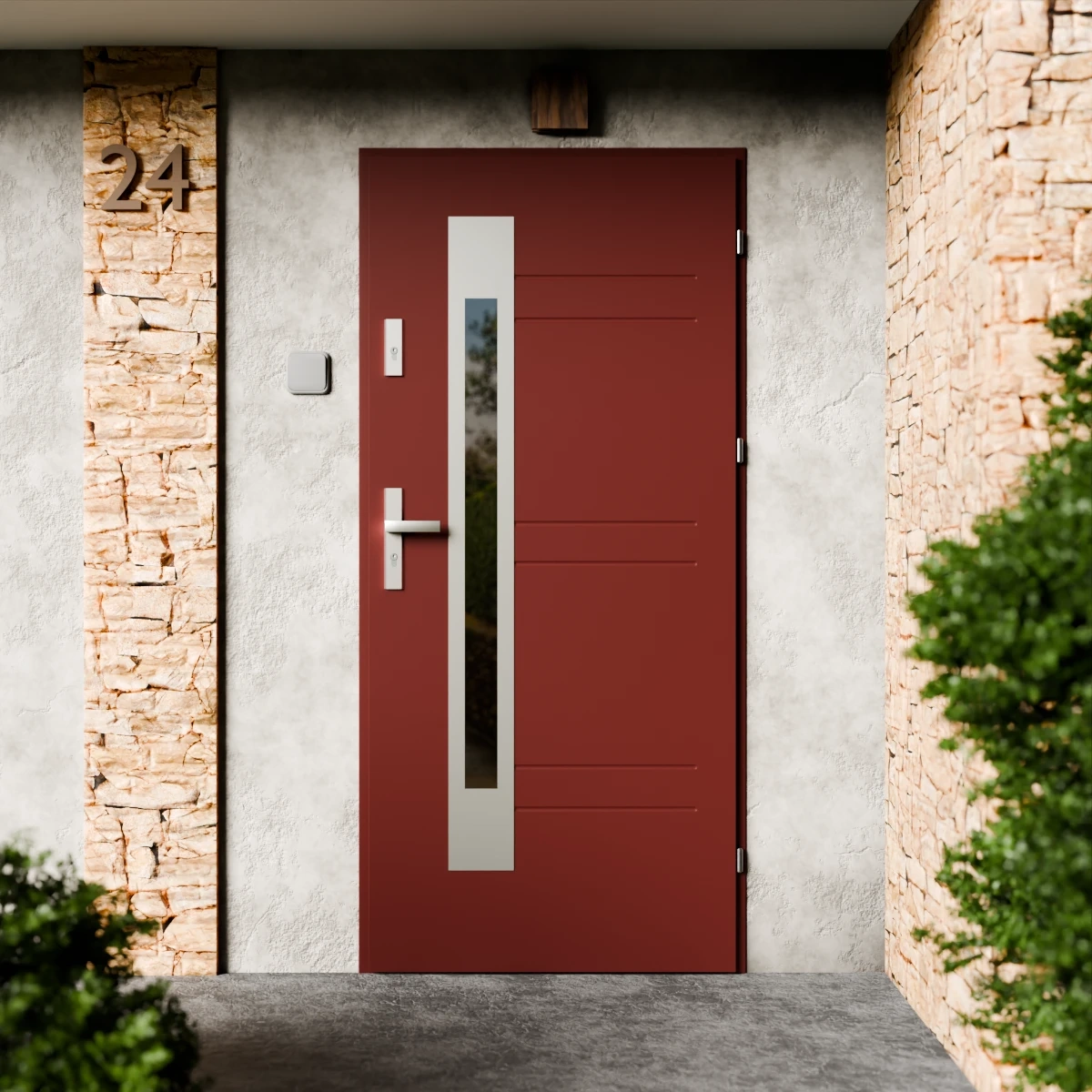 Drzwi zewnętrzne stalowe do domu Weno Inox 72mm z klamką energooszczędne Ud=1.3 przeszklone lustro weneckie szyba mleczna Program Czyste Powietrze