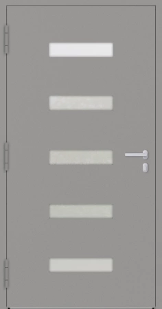 Drzwi zewnętrzne wejściowe domu aluminiowe na wymiar 90mm RC2 pochwyt/antaba Premium KOBBE energooszczędne RAL na zamówienie szare M11