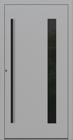Drzwi zewnętrzne do domu aluminiowe 90 mm RC2 na wymiar klamka i antaba czarna Premium Alu P90 Blackline energooszczędne z szybą szare M24