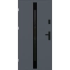 Drzwi zewnętrzne do domu stalowo aluminiowe 68 mm z szybą i czarnymi okuciami ATU68 wiele kolorów Program Czyste Powietrze M525