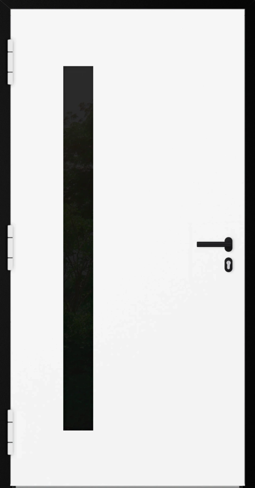 Drzwi zewnętrzne aluminiowe 90 mm RC2 z czarną ościeżnicą i okuciami na wymiar Premium Alu P90 energooszczędne z szybą białe M24
