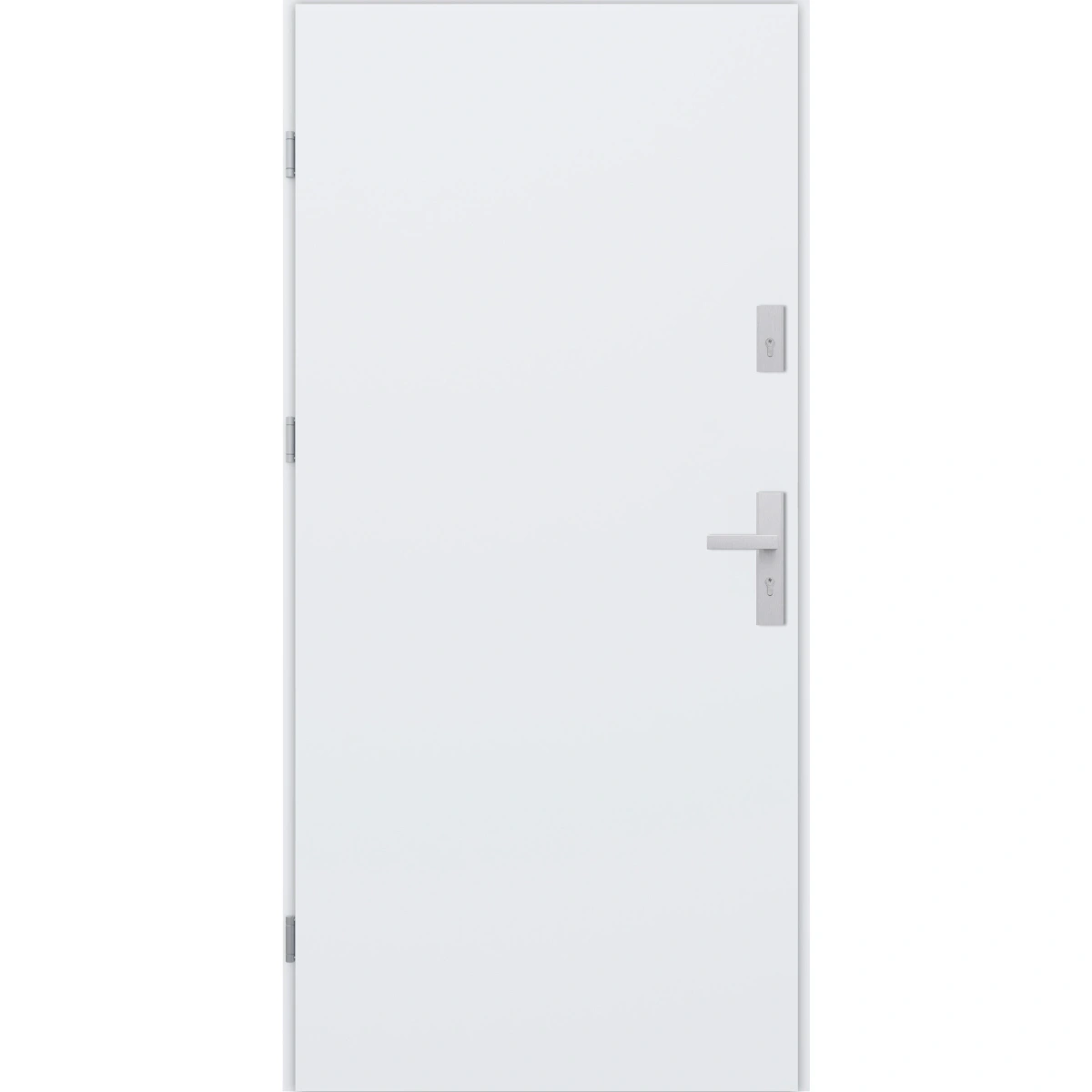 Drzwi zewnętrzne do domu stalowo aluminiowe 68 mm z klamką inox ATU68 białe Program Czyste Powietrze M502