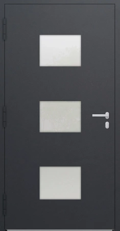 Drzwi zewnętrzne wejściowe domu aluminiowe na wymiar 90mm RC2 pochwyt/antaba Premium KOBBE energooszczędne RAL na zamówienie antracyt db703 M210