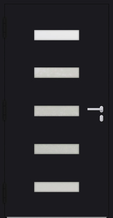 Drzwi zewnętrzne wejściowe domu aluminiowe na wymiar 90mm RC2 pochwyt/antaba Premium KOBBE energooszczędne RAL na zamówienie czarne M11