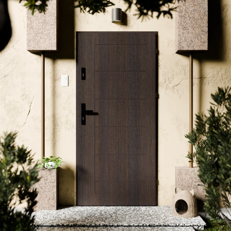 Basic Black CK drzwi zewnętrzne 72 mm z klamką czarną energooszczędne Ud-1.3 bez szyby pełne Program Czyste Powietrze