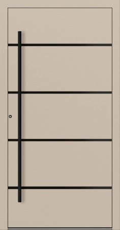 Drzwi zewnętrzne wejściowe domu aluminiowe na wymiar 90mm RC2 pochwyt/antaba Premium KOBBE energooszczędne RAL na zamówienie beżowe M22