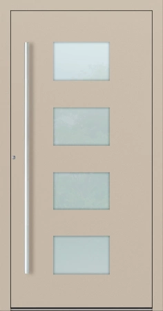 Drzwi zewnętrzne wejściowe domu aluminiowe na wymiar 90mm RC2 pochwyt/antaba Premium KOBBE energooszczędne RAL na zamówienie beżowe M211