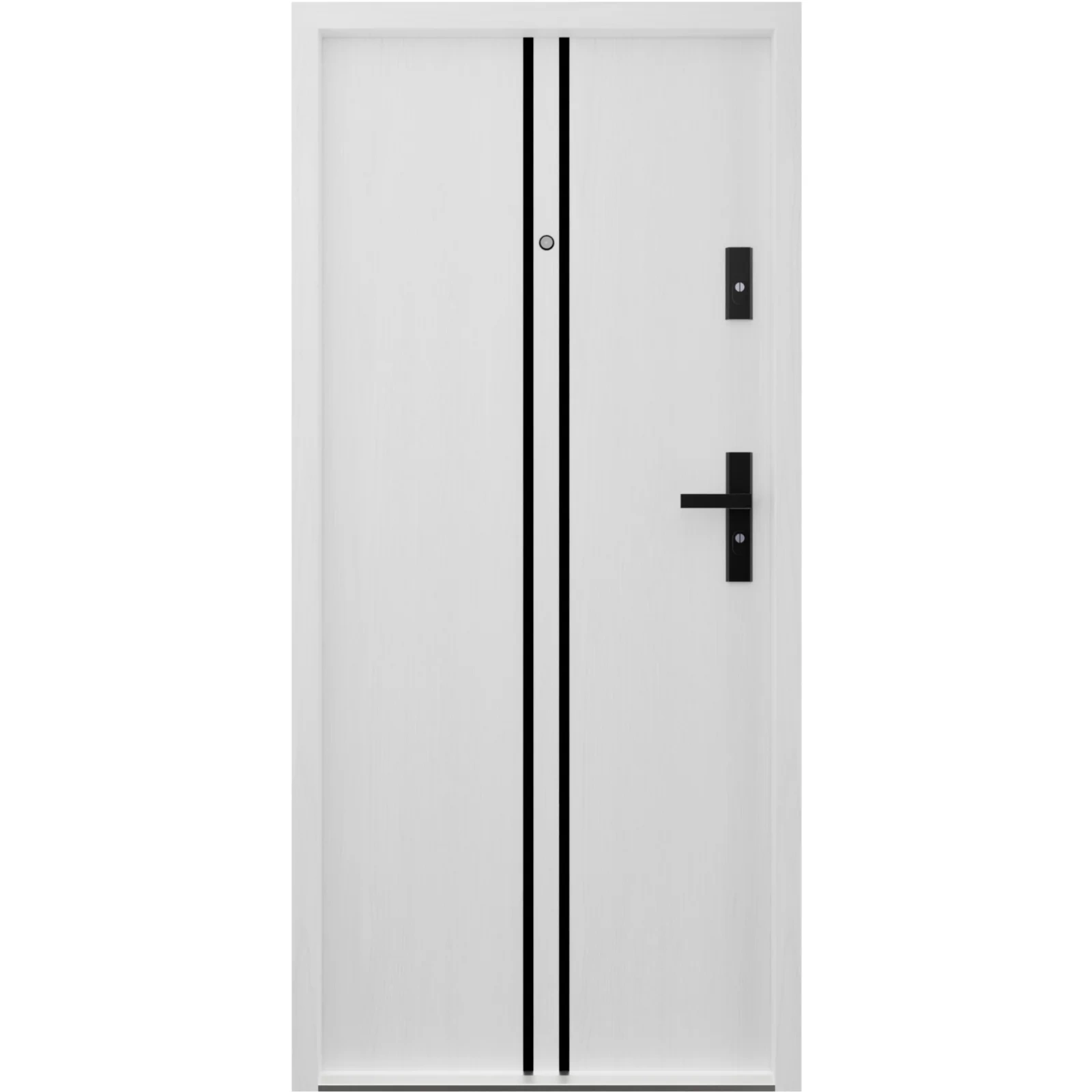 Drzwi wewnątrzklatkowe akustyczne wyciszające 42 dB antywłamaniowe RC2 55 mm stalowe biały drewnopodobny A7