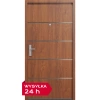 Drzwi klatkowe wejściowe do mieszkania w bloku akustyczne wyciszające 44 dB antywłamaniowe w klasie RC3 68 mm dymoszczelne stalowe złoty dąb M02