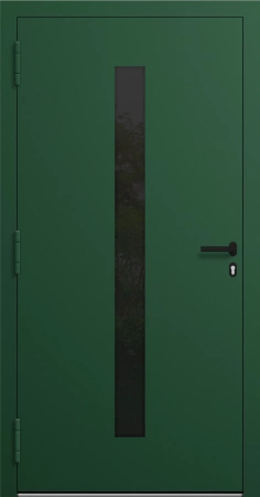 Drzwi zewnętrzne wejściowe domu aluminiowe na wymiar 90mm RC2 pochwyt/antaba Premium KOBBE energooszczędne RAL na zamówienie zielone M21