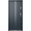 Drzwi wewnątrzklatkowe akustyczne wyciszające 47 dB antywłamaniowe RC3 55 mm stalowe z klamką inox srebrną i aplikacjami antracyt drewnopodobny A7