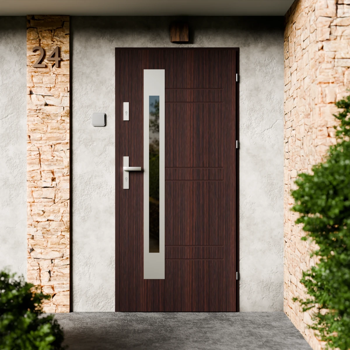 Drzwi zewnętrzne stalowe do domu Weno Inox 72mm z klamką energooszczędne Ud=1.3 przeszklone lustro weneckie szyba mleczna Program Czyste Powietrze