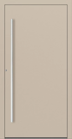 Drzwi zewnętrzne do domu aluminiowe 90 mm RC2 na wymiar klamka i antaba inox Premium Alu P90 energooszczędne bez szyby beżowe M00