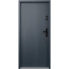 Drzwi klatkowe wejściowe do mieszkania w bloku wygłuszające 47 dB antywłamaniowe RC3 55 mm stalowe gładkie z klamką czarną antracyt drewnopodobny G00