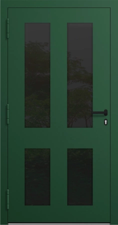 Drzwi zewnętrzne wejściowe domu aluminiowe na wymiar 90mm RC2 pochwyt/antaba Premium KOBBE energooszczędne RAL na zamówienie zielone M29