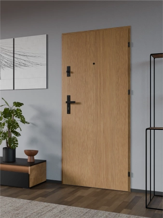 Drzwi wewnątrzklatkowe antywłamaniowe RC3 z Certyfikatem akustyczne wyciszające 47 dB 55 mm stalowe gładkie z klamką czarną winchester G00