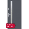 Drzwi zewnętrzne do domu stalowo aluminiowe 68 mm z szybą i klamką inox ATU68 wiele kolorów Program Czyste Powietrze M514