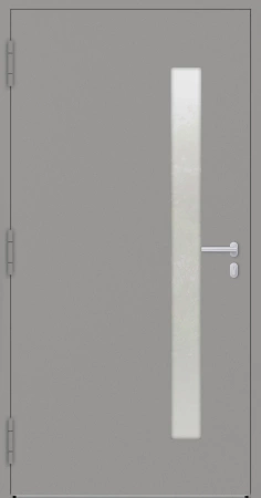 Drzwi zewnętrzne do domu aluminiowe 75 mm na wymiar klamka i antaba inox Superial SL75 energooszczędne z szybą szare M14