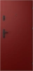 Ekonomiczne drzwi wewnątrzklatkowe wejściowe do mieszkania z klatki schodowej 55 mm stalowe czerwone A7