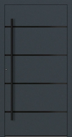 Drzwi zewnętrzne do domu aluminiowe 90 mm RC2 na wymiar okucia czarne Premium Alu P90 Blackline energooszczędne bez szyby antracyt ral 7016 M22