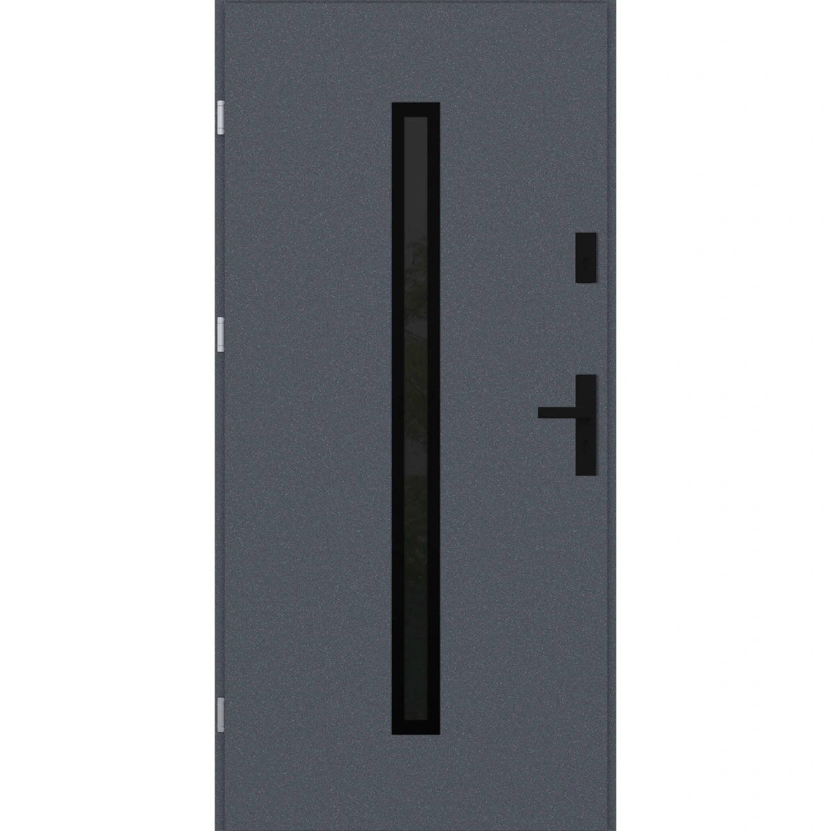 Drzwi zewnętrzne do domu stalowo aluminiowe 68 mm z szybą i czarnymi okuciami ATU68 wiele kolorów Program Czyste Powietrze M521