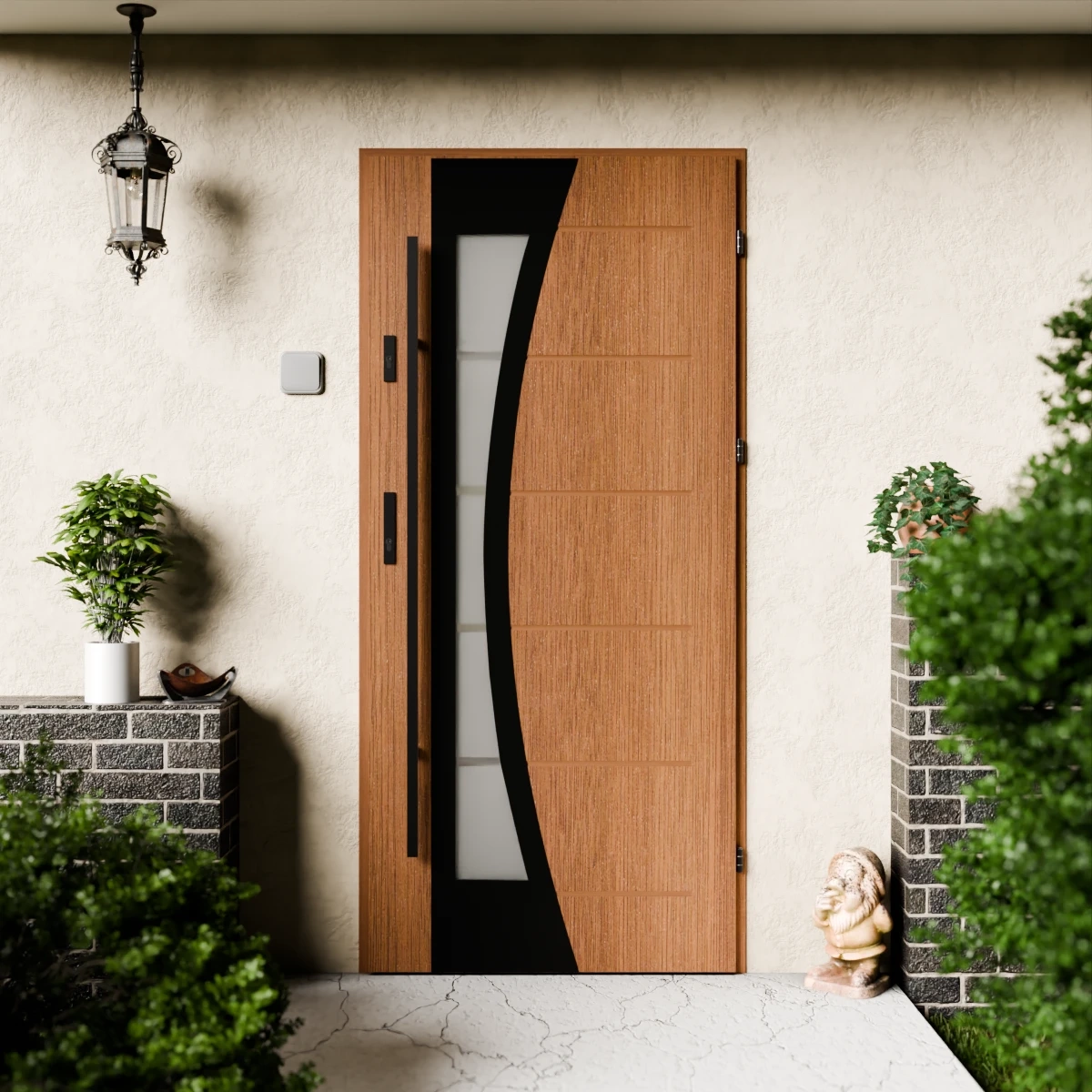 Drzwi zewnętrzne stalowe do domu Optima Black 72mm z antabą/pochwytem energooszczędne Ud=1.3 lustro weneckie szyba mleczna Program Czyste Powietrze