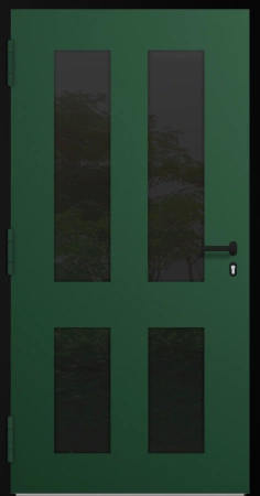 Drzwi zewnętrzne wejściowe domu aluminiowe na wymiar 90mm RC2 czarna ościeżnica Premium KOBBE Ud od 0.8 RAL na zamówienie zielone M29