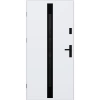 Drzwi zewnętrzne do domu stalowo aluminiowe 68 mm z szybą i czarnymi okuciami ATU68 białe Program Czyste Powietrze M525