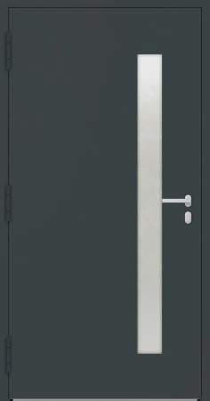 Drzwi zewnętrzne wejściowe domu aluminiowe na wymiar 90mm RC2 pochwyt/antaba Premium KOBBE energooszczędne RAL na zamówienie antracyt ral 7016 M14