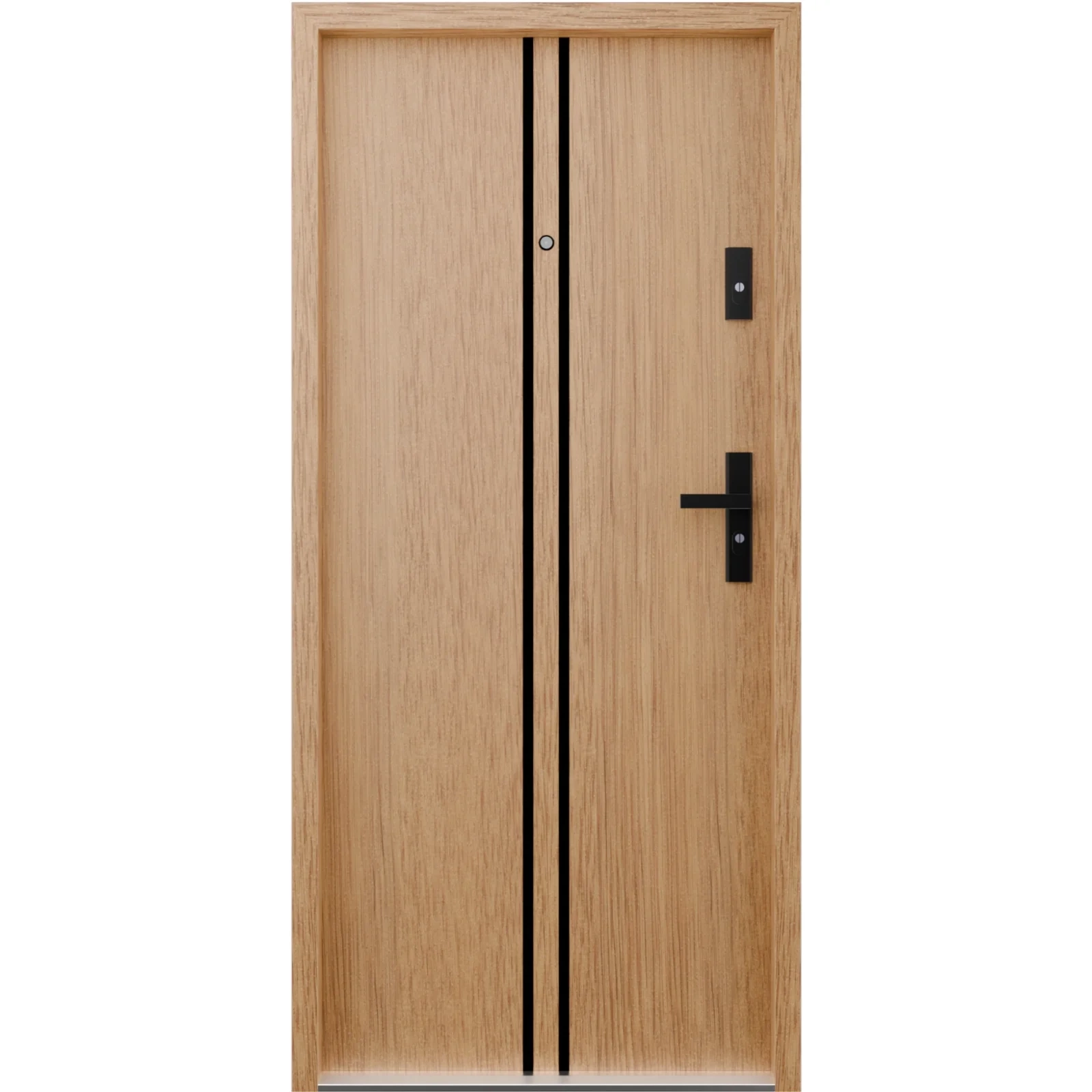 Drzwi wewnątrzklatkowe antywłamaniowe RC3 z Certyfikatem akustyczne wyciszające 47 dB 55 mm stalowe z klamką czarną i aplikacjami winchester A7