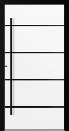 Drzwi zewnętrzne wejściowe domu aluminiowe na wymiar 90mm RC2 czarna ościeżnica Premium KOBBE Ud od 0.8 RAL na zamówienie białe M22