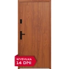 Drzwi zewnętrzne do domu stalowo aluminiowe 68 mm z czarnymi okuciami ATU68 złoty dąb Program Czyste Powietrze M527
